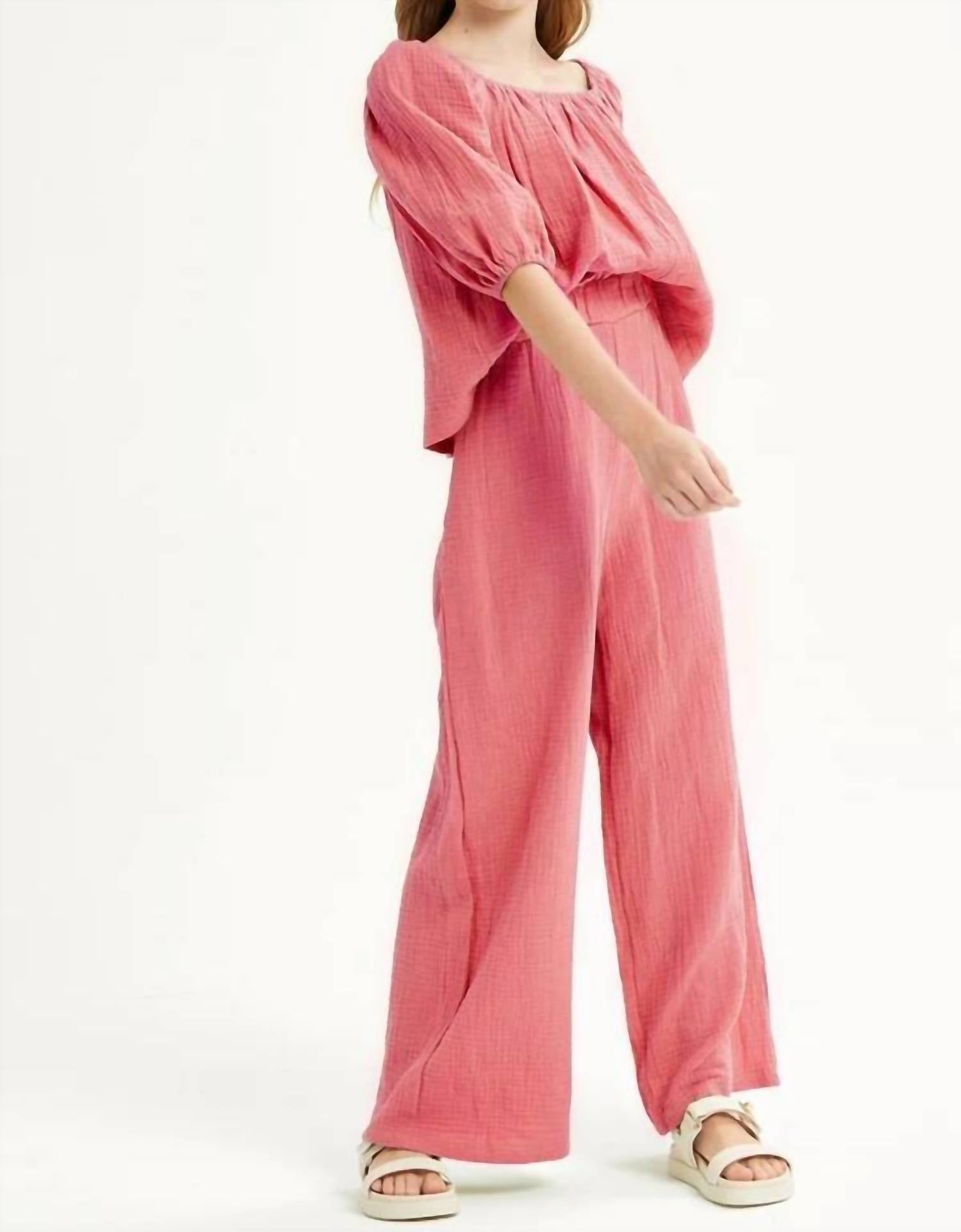 Good Girl - Girls Balloon Sleeve Linen Top