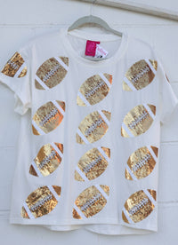 Queen Of Sparkles - Gold Football Tee