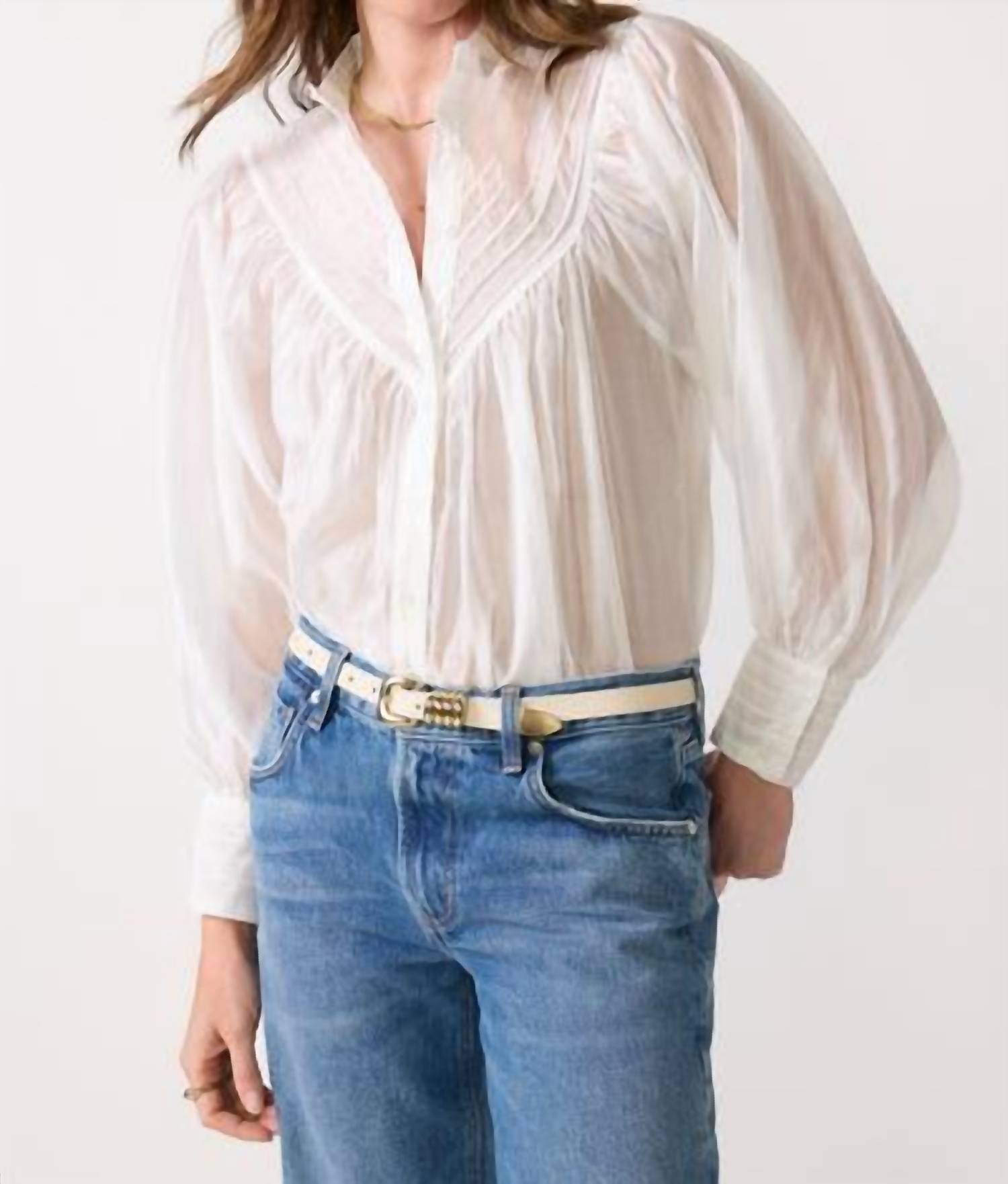 THE SHIRT Shiv Ruffled Shirt in white 1 - women's long sleeve top