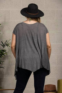 Ces Femme - Oversize Asymmetric Hem Knit Top - Plus