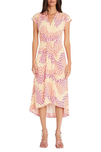 Maggy London - Cap Sleeve Geo Print Midi Dress