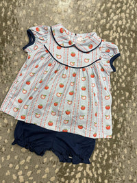 Baby Loren - Girl's Apple Bloomer Pima Set