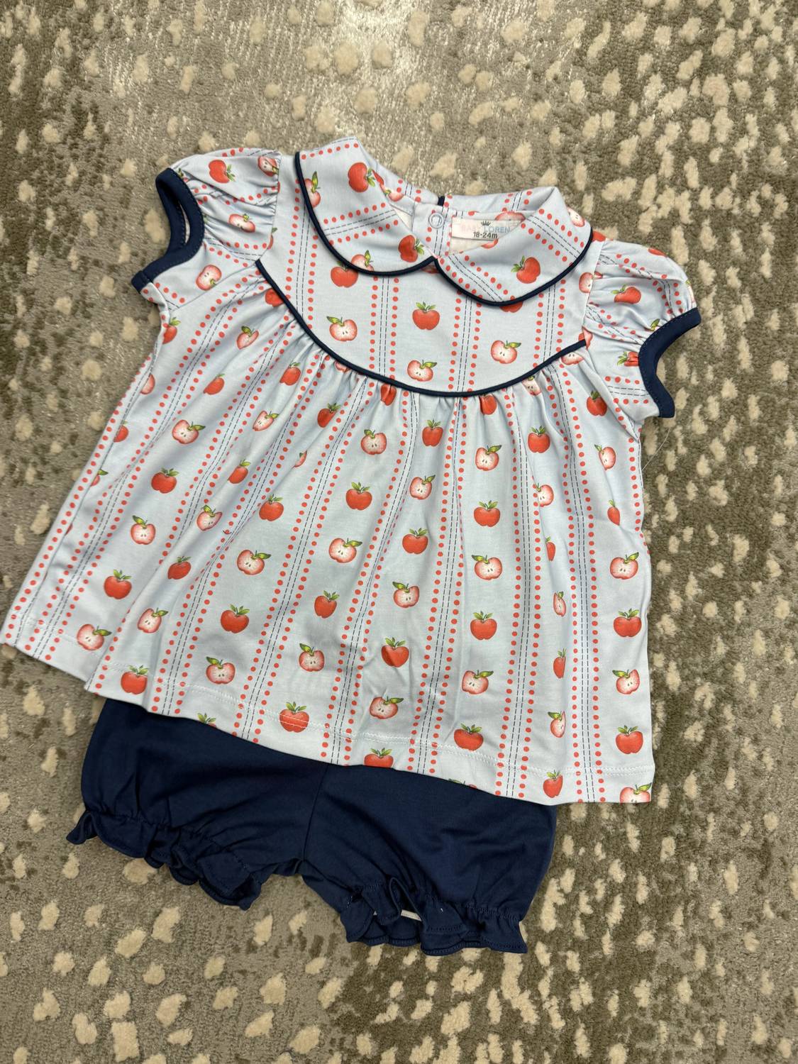 Baby Loren - Girl's Apple Bloomer Pima Set