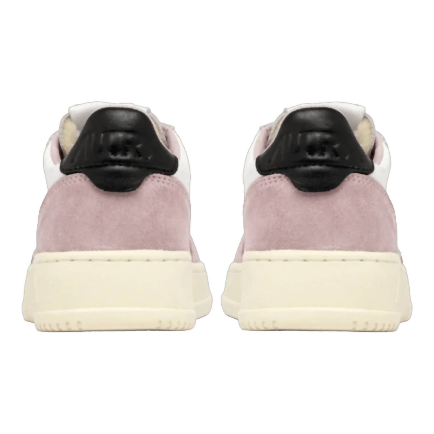 AUTRY Women's Medalist Low Sneakers in white powder pink and black - women's sneaker - view 4