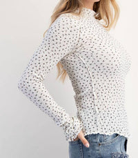 Easel - Floral Printed Thermal Fitted Top