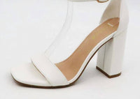 Bamboo - Women's Chunky Heel One Band Ankle Strap Sandals