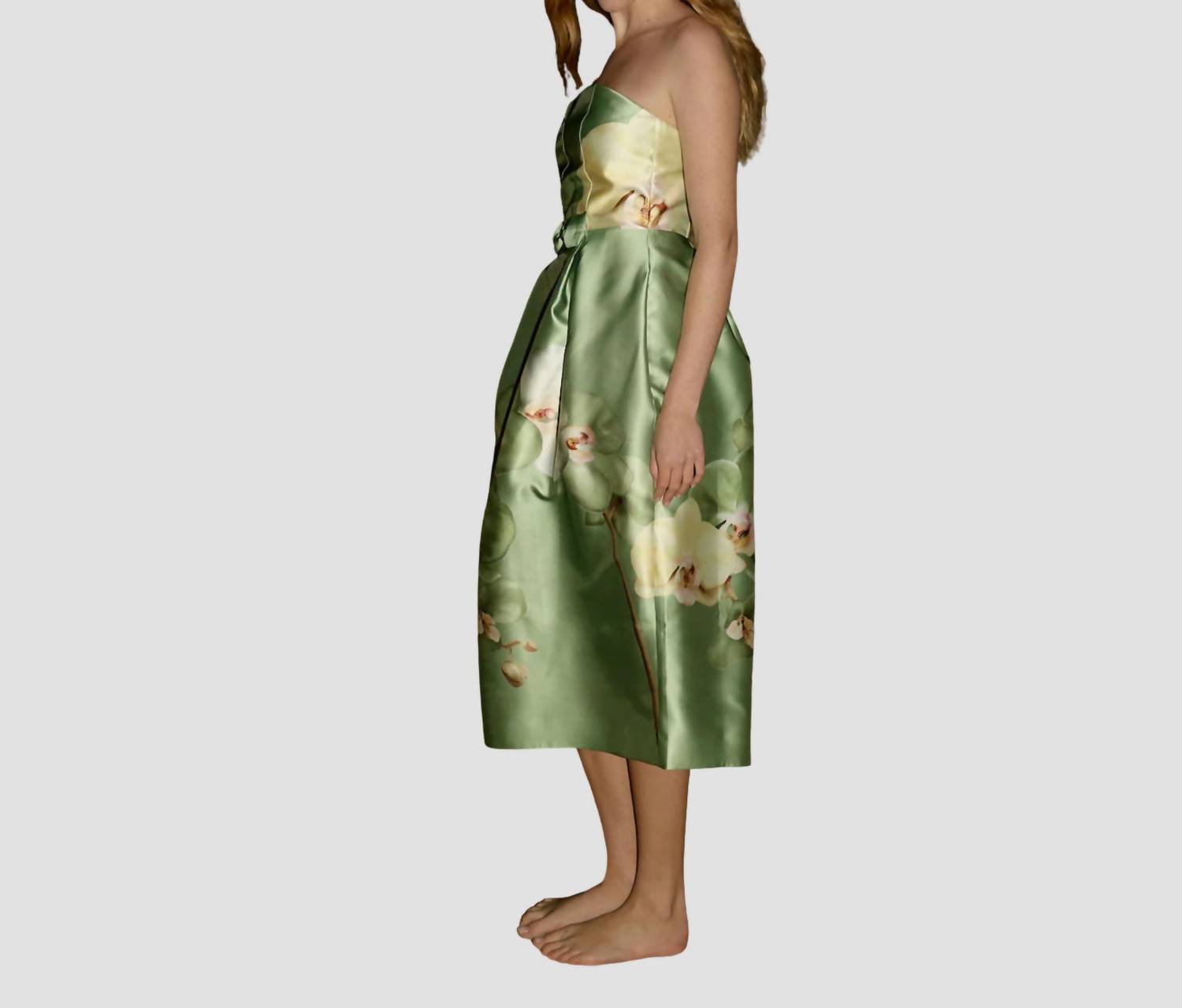 Aston Studio Sophia Strapless Column Gown in meadow phalae - women's dress - alternate view