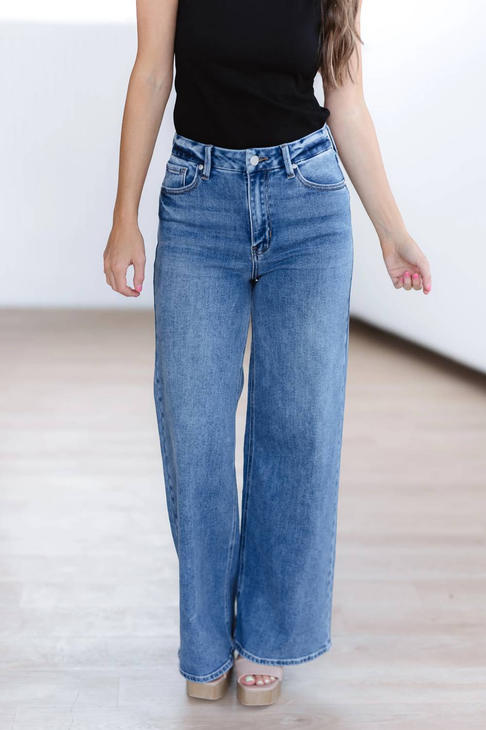 Just Panmaco Inc. - Eli High Rise Palazzo Wide Leg Jeans