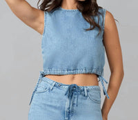 Lola Denim Sleeveless Denim Top in blue - women's shirt