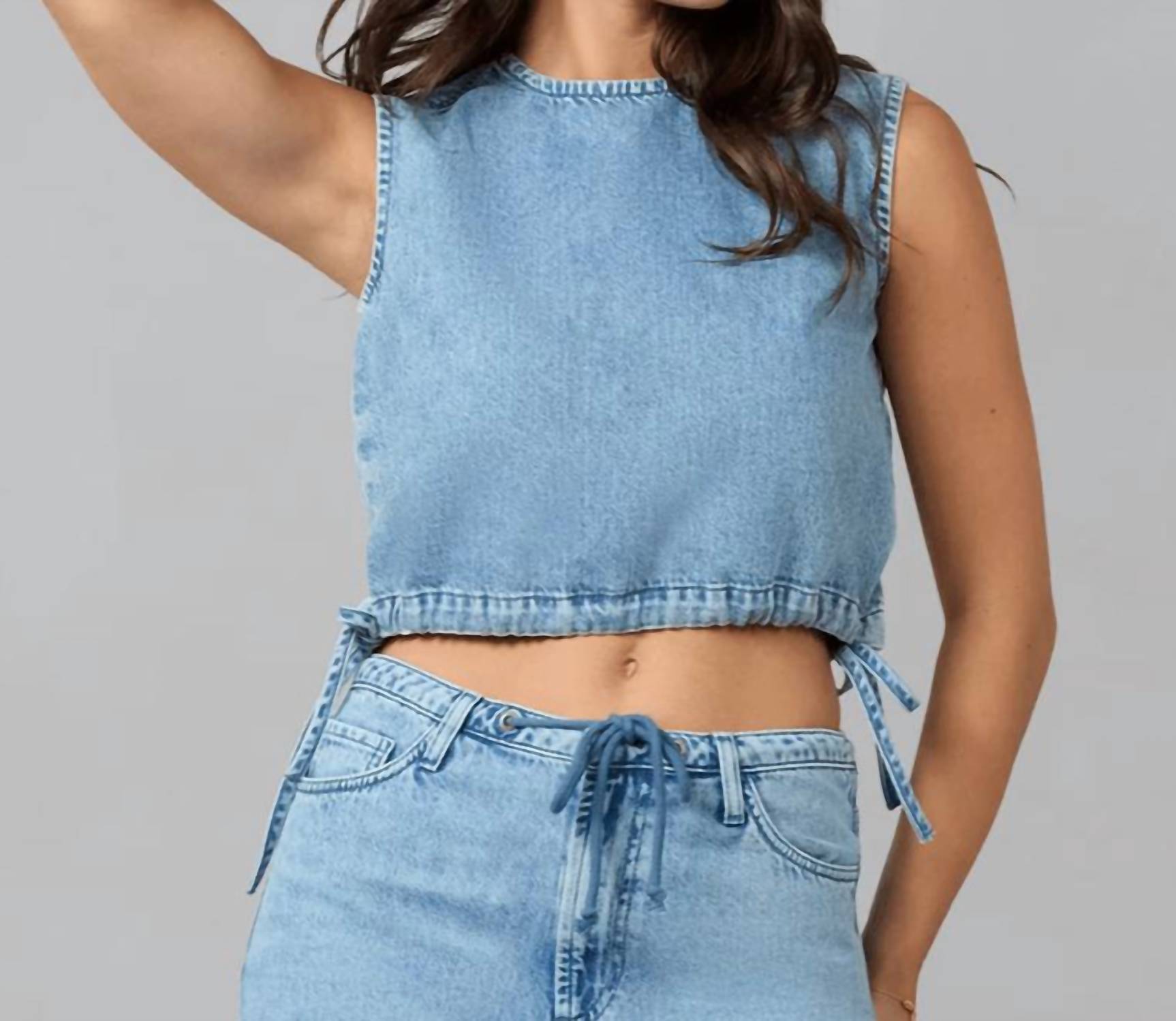 Lola Denim Sleeveless Denim Top in blue - women's shirt