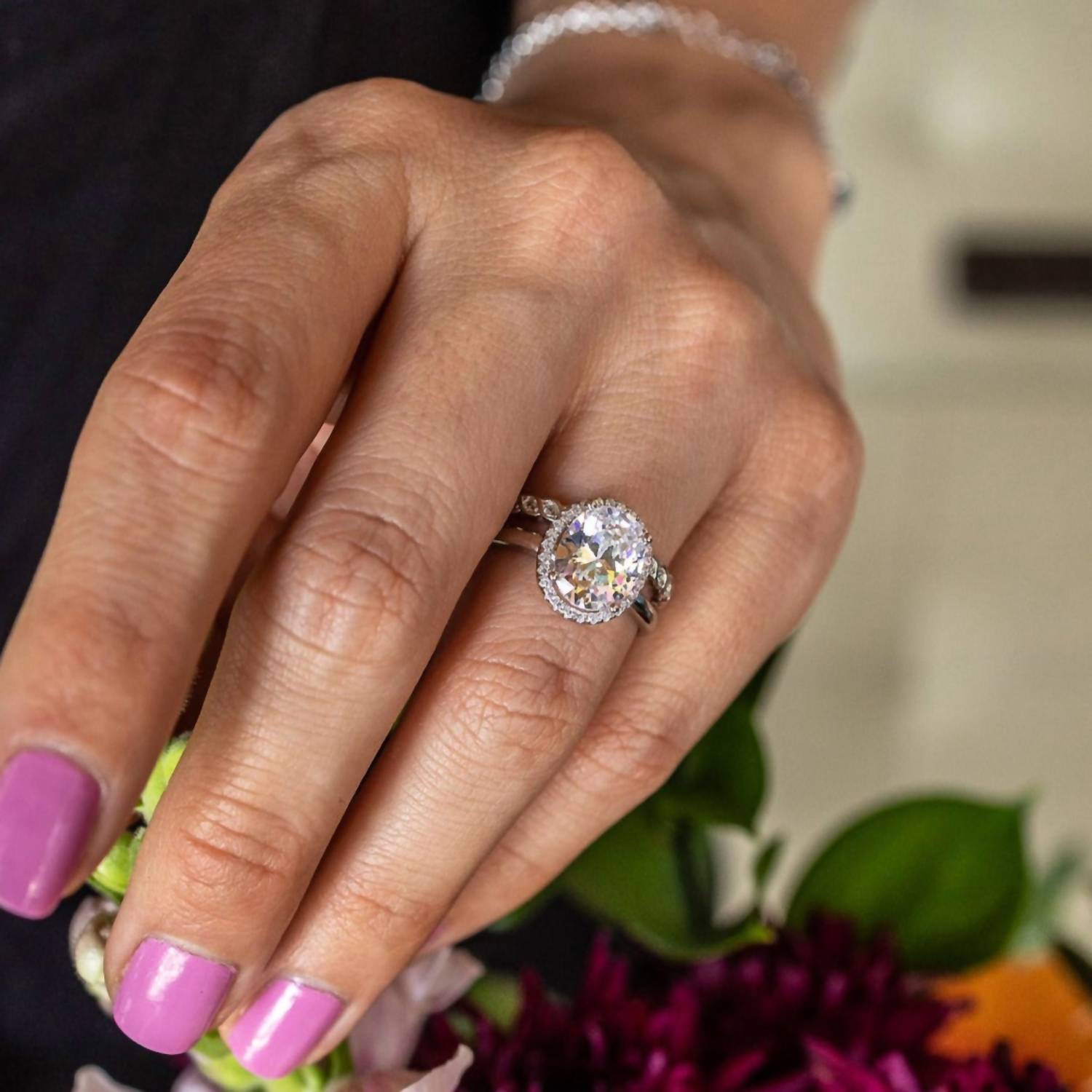 Starlette Women's Hepburn Engagement Ring in silver - women's jewelry - detail view