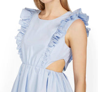 In The Beginning - Ruffle Mini Dress with Cut Out Details