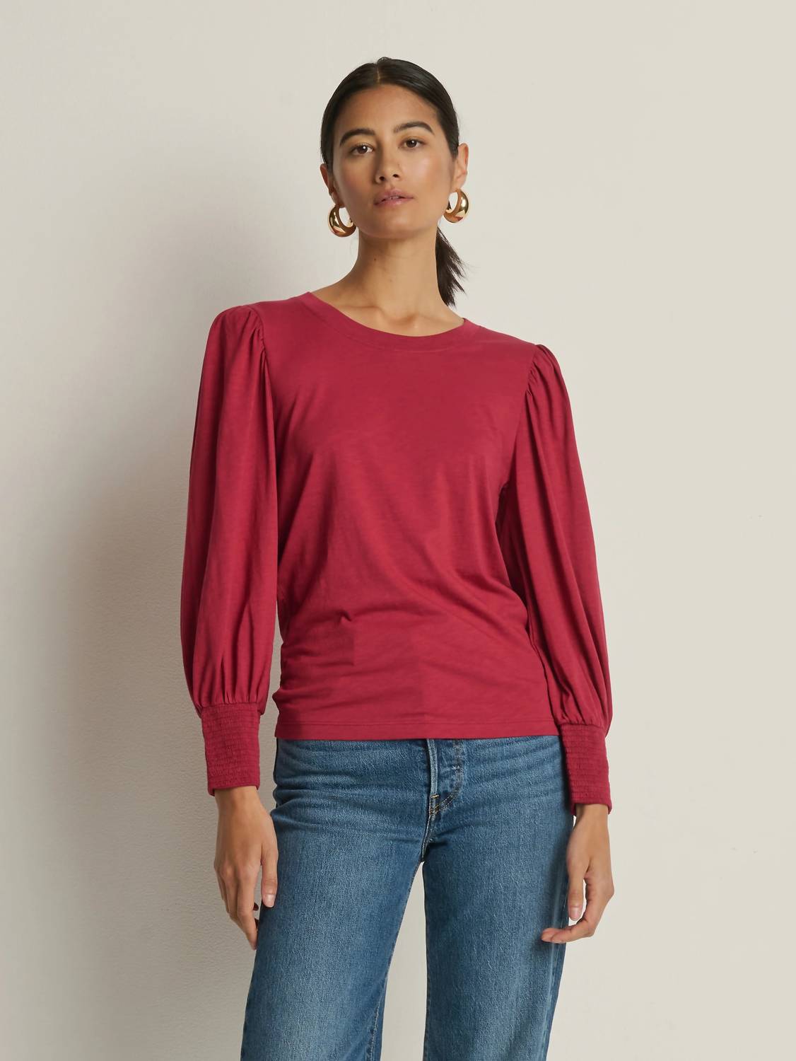 Nation Ltd - Loren Smocked Peasant Tee
