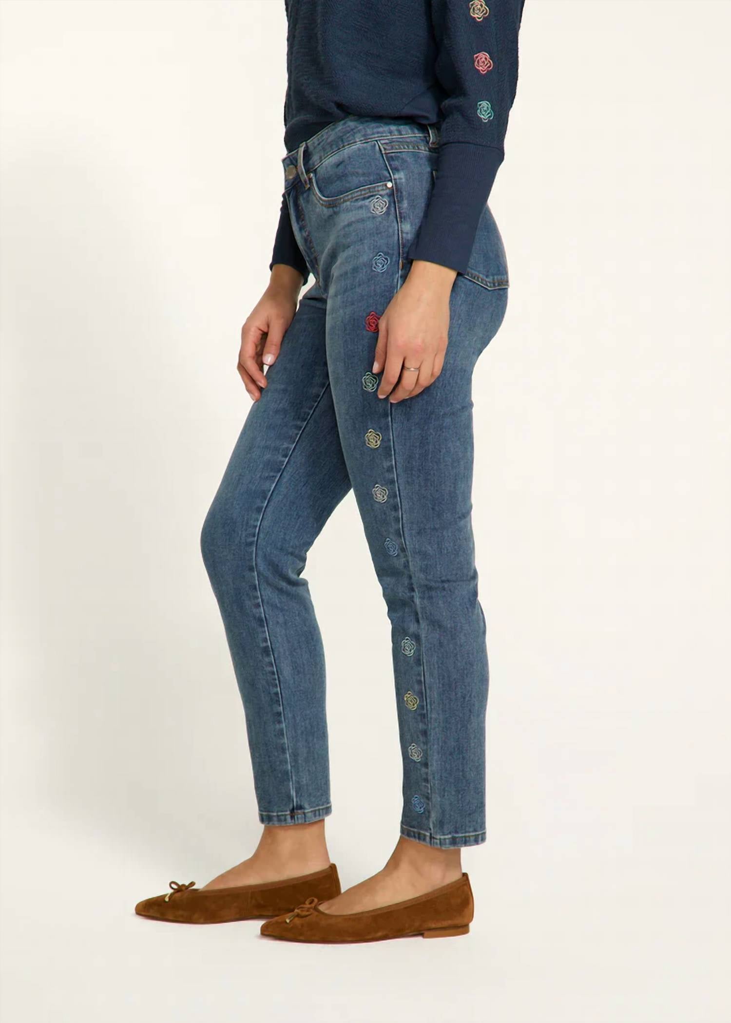 Fdj - Olivia Floral Pencil Ankle Jeans