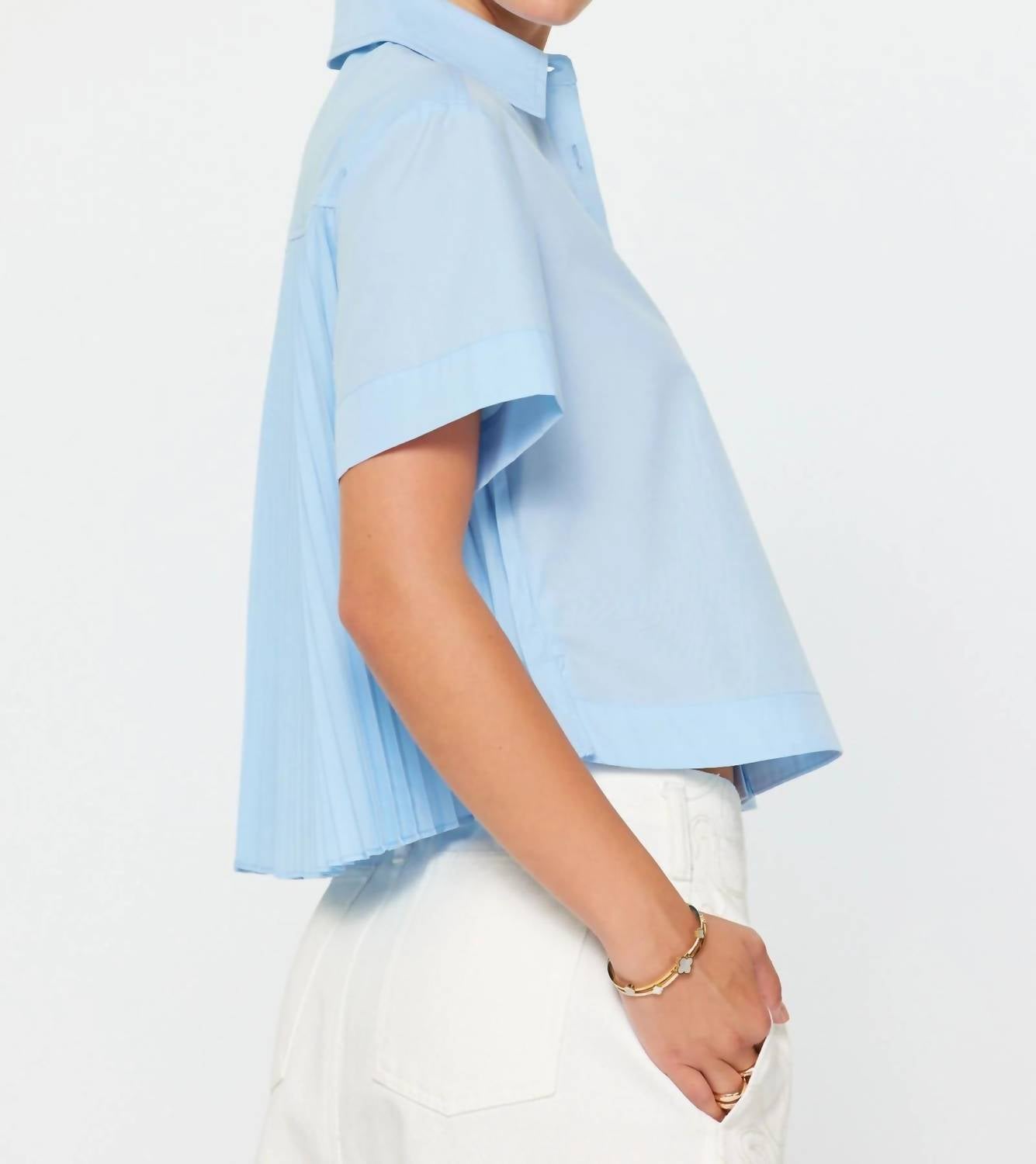 Current Air - Astrid Button Down Pleated Back Blouse