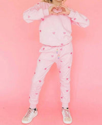 Lola + The Boys - Girls Full Hearts Jogger Set