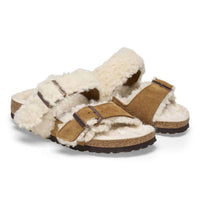 Birkenstock - Women's Arizona Split Teddy Parts River Logo Slippers