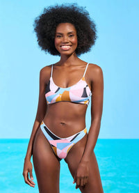 MAAJI Glitter Sporty Bralette Bikini Top in stone blue 1 - women's swimwear - alternate view