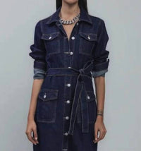 Bsl - Long Sleeve Denim Midi Dress