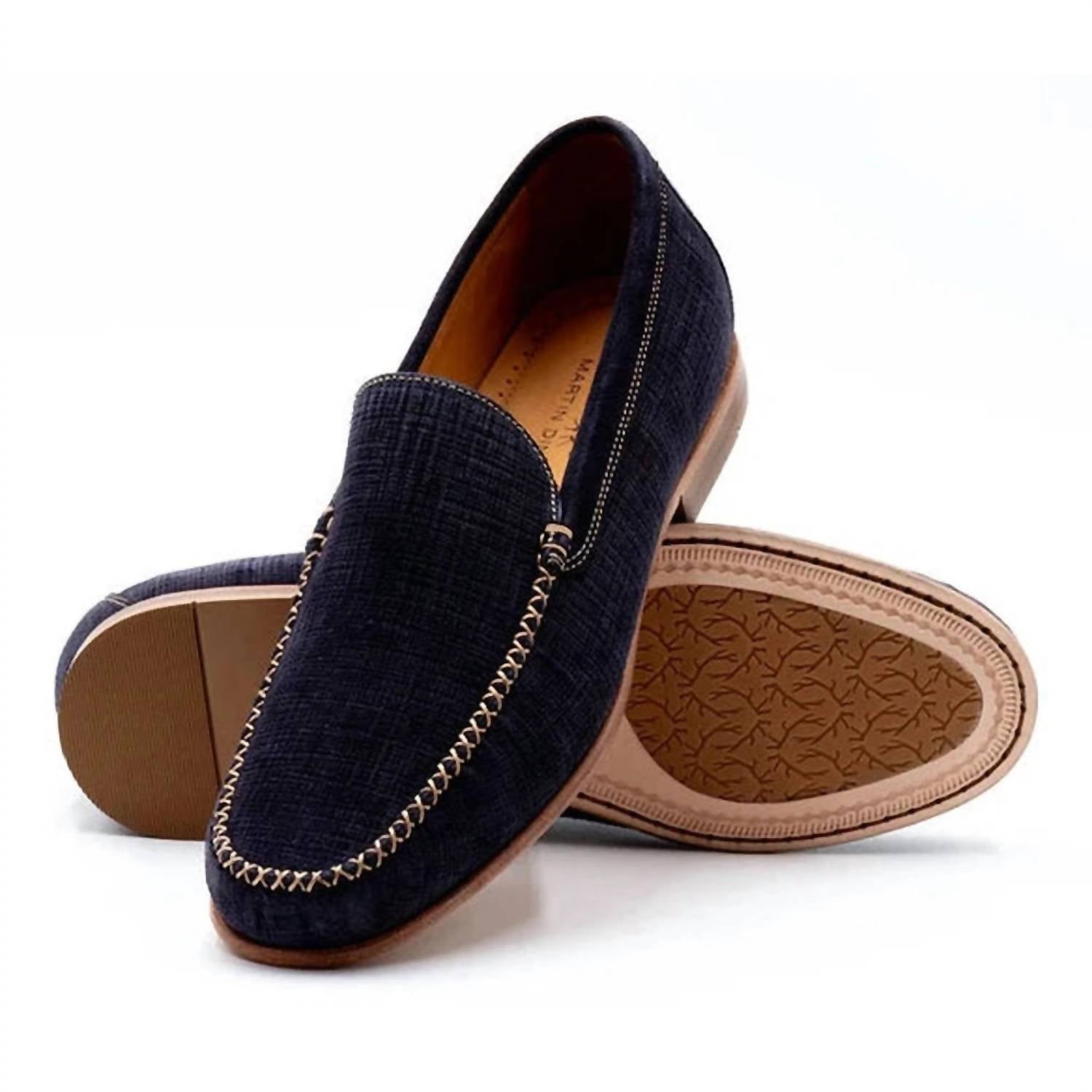 Martin Dingman Men's Country Club Venetian Loafers in navy - men's loafer - view 4