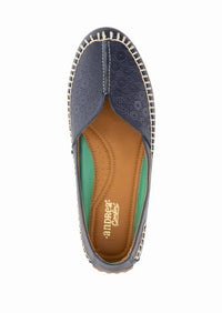 Andrea Women's Leather Loafer in navy blue - women's flats - alternate view