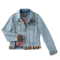 Madison Creek Outfitters Bison Beaded Jacket in aztec denim - women's jacket - alternate view