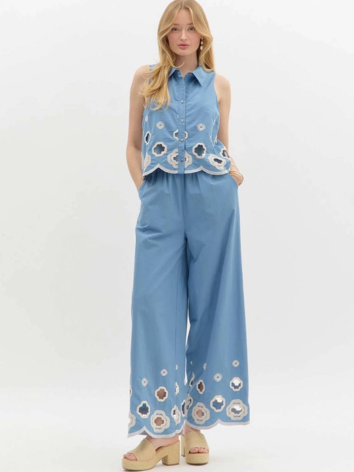 Entro - Scallop Embroidered Hem Set