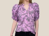 Ivy Jane - Oriana Toile Ruffle Sleeve Top