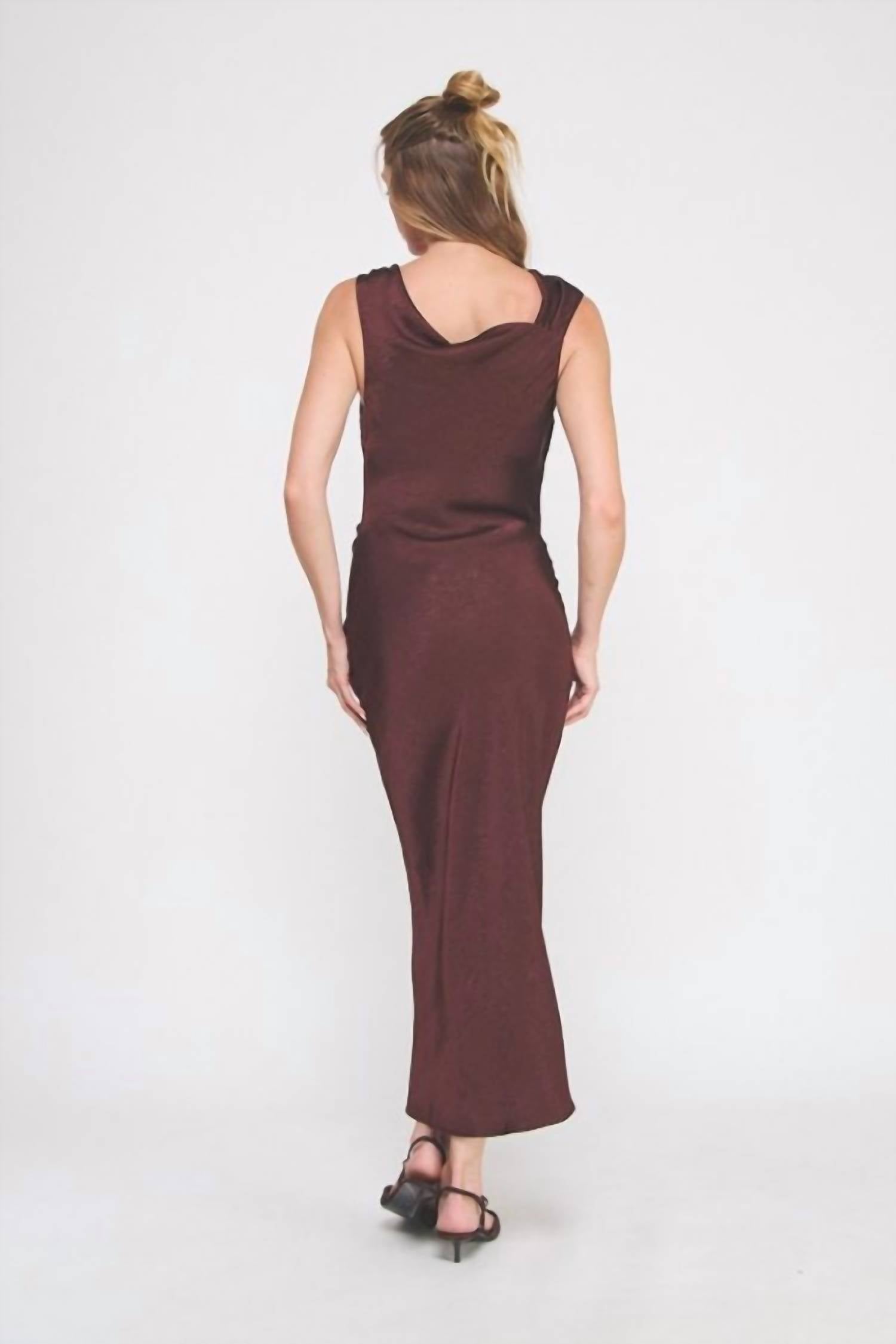 Allie Rose - Starlight Satin Cowl Midi Dress