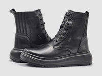Kcr Group - Women's Retro Wool-lined Zip-up Leather Boots