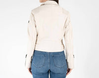 MAURITIUS Bita Rf Leather Jacket in off white - women's jacket - detail view