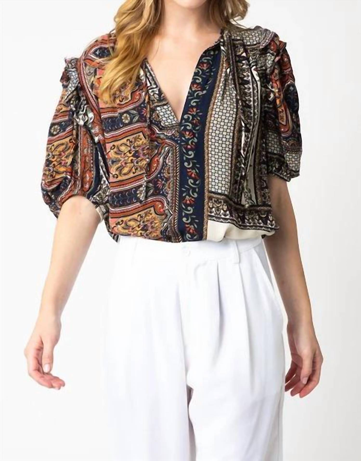 Olivaceous - Kora Half Sleeve Top