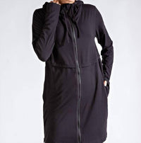RAE MODE Long Hooded Active Jacket - Plus Size in black - women's jacket - view 5