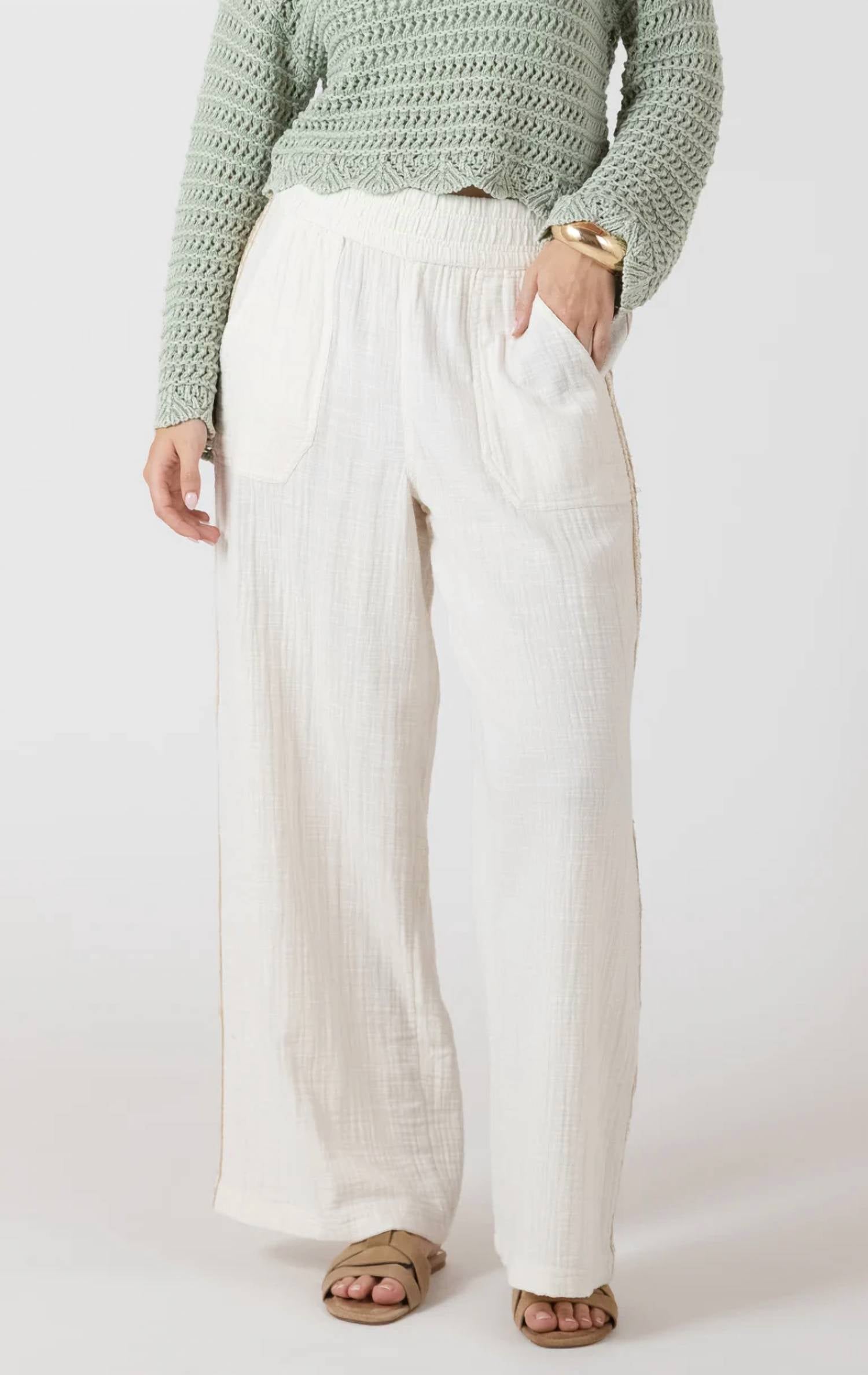 Dex - Crochet Trim Wide Leg Pant