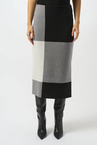 Joseph Ribkoff - Jacquard Sweater Colour Block Skirt