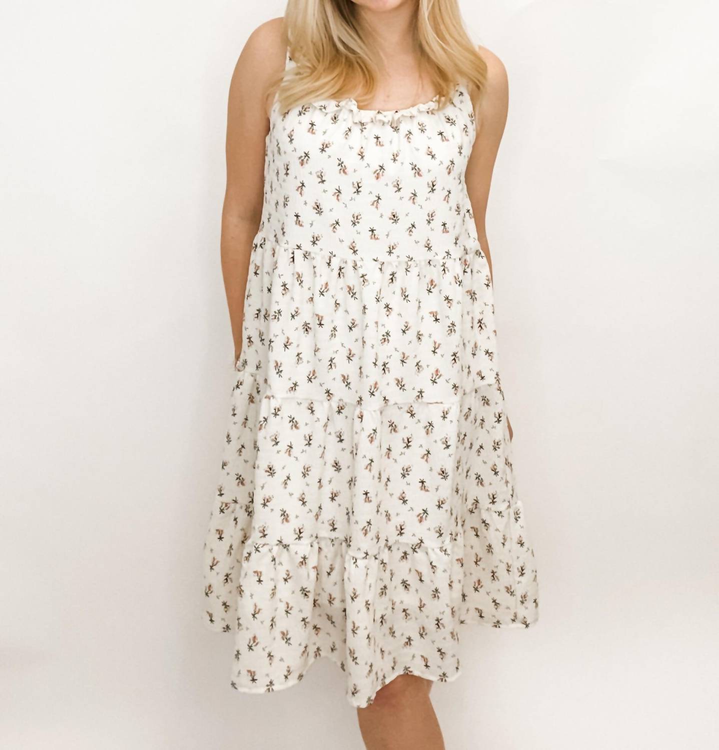 Mikarose - Ditsy Floral Cream Dress