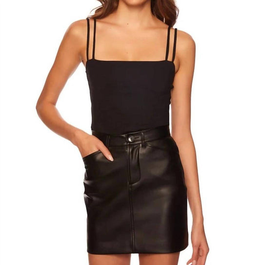 Susana Monaco - FAUX LEATHER POCKET SKIRT