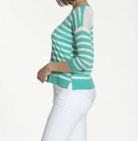 Label+Thread - Women's Striped Swing V Neck Top