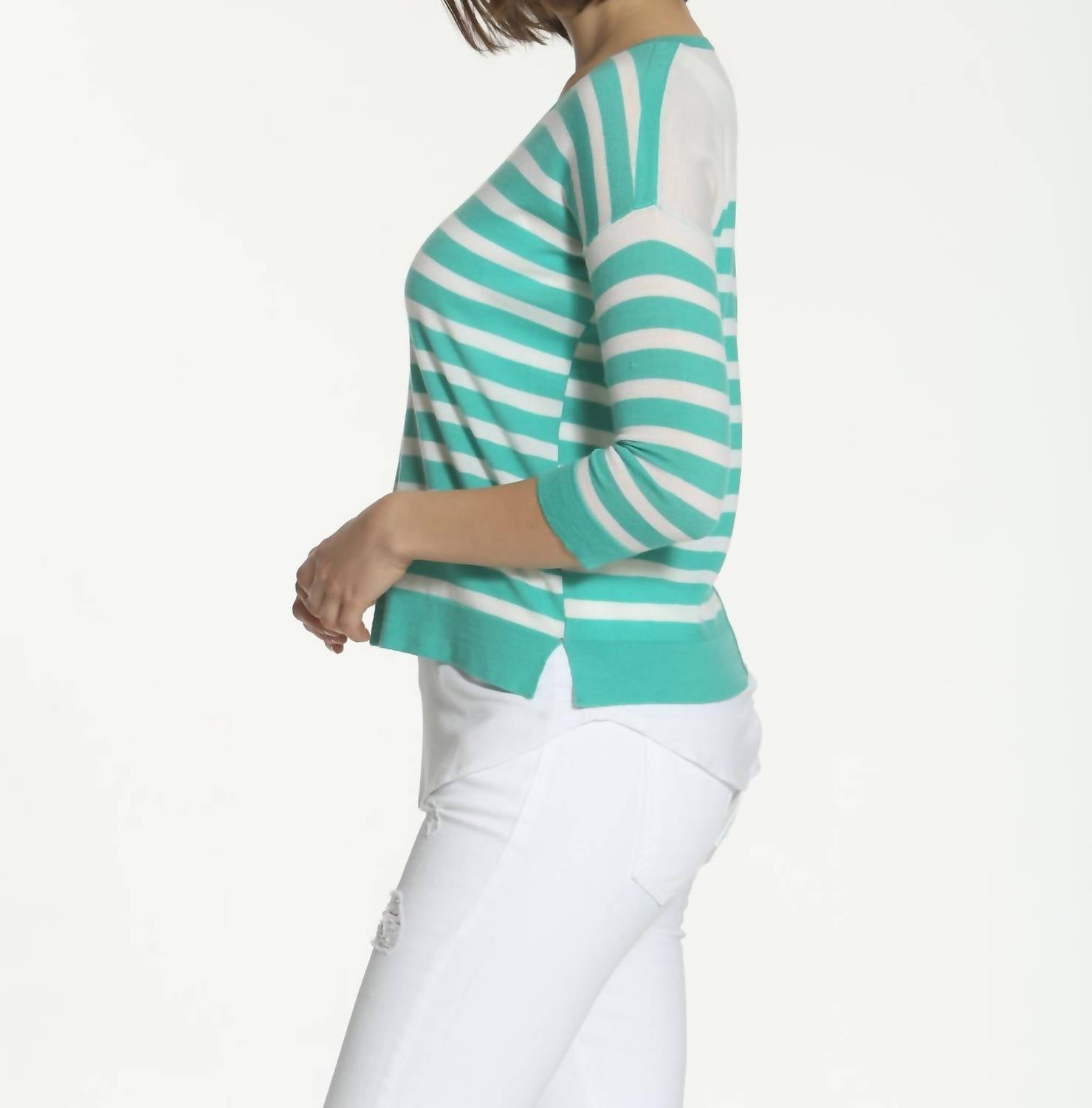 Label+Thread - Women's Striped Swing V Neck Top