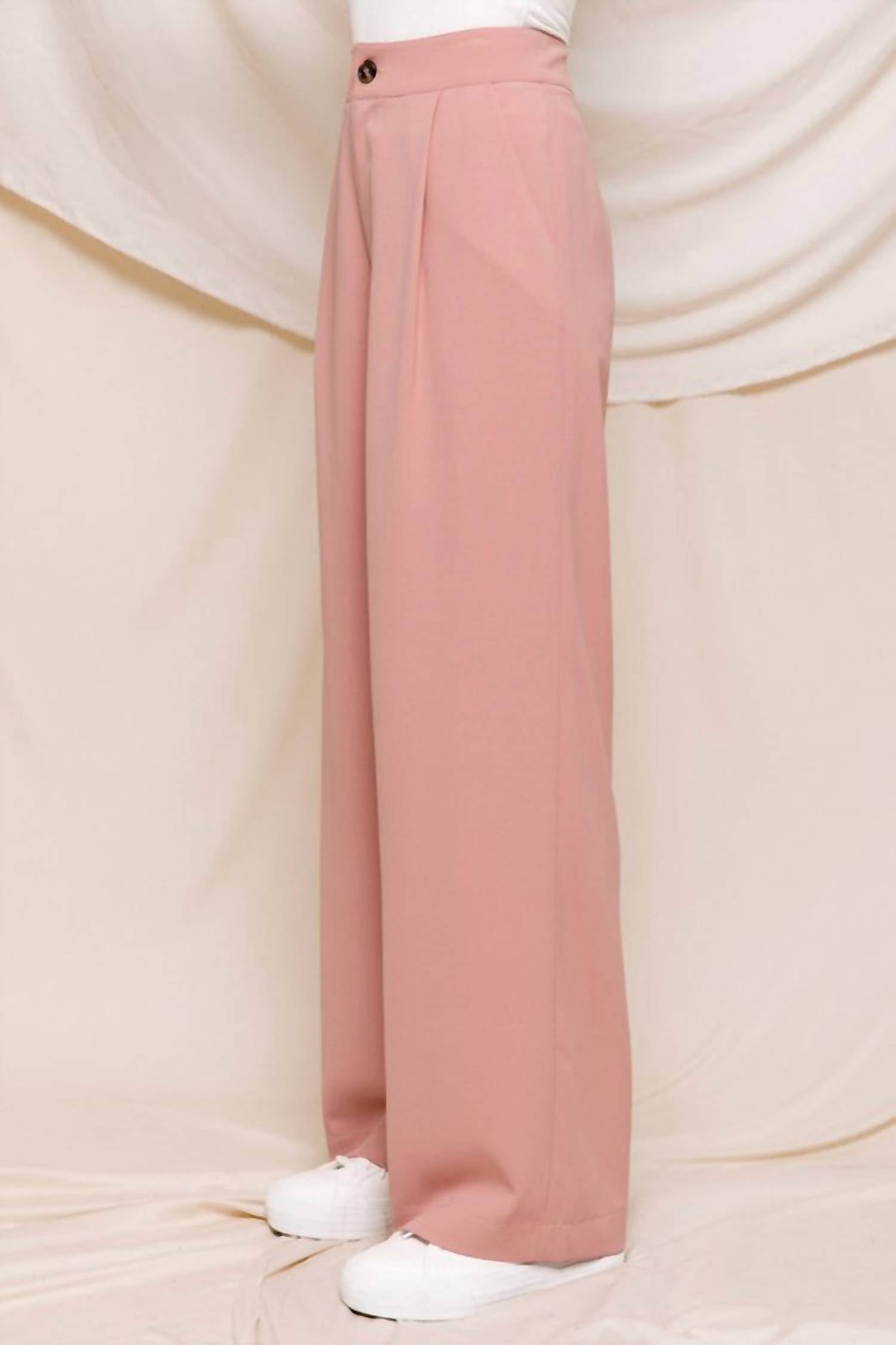 Calista - Solid Wide Leg Dress Pant