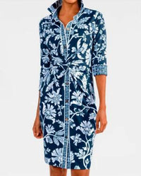 GRETCHEN SCOTT Twist & Shout Dress in navy white - women's dress - detail view