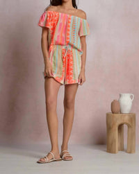 Elan - Neon Aztec Print Top