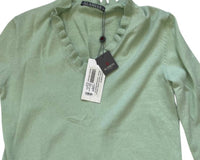 Alashan Cashmere - Women's Ruffle V Neck Sweater