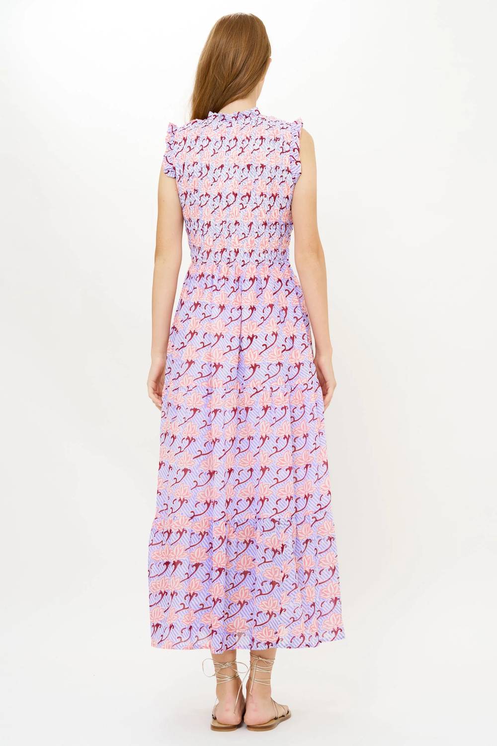 Oliphant - Sleeveless Smocked Maxi Dress