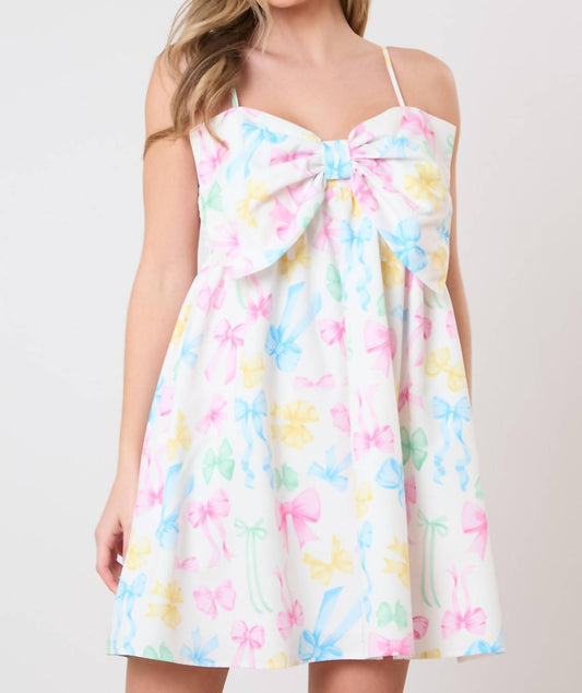 Peach Love - Ribbons Prints Dress