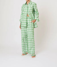 Rosie Assoulin - Easy Does It Picnic Embroidered Gingham Pant