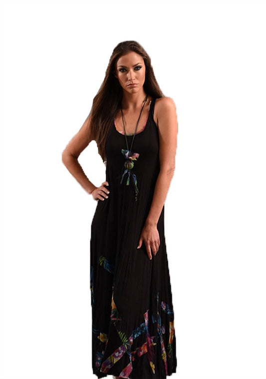 Angel - Bra-Friendly Vibrant Tropical Dress with Necklace