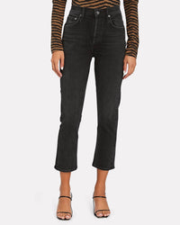 Agolde - RILEY HIGH-RISE STRAIGHT CROPPED JEANS