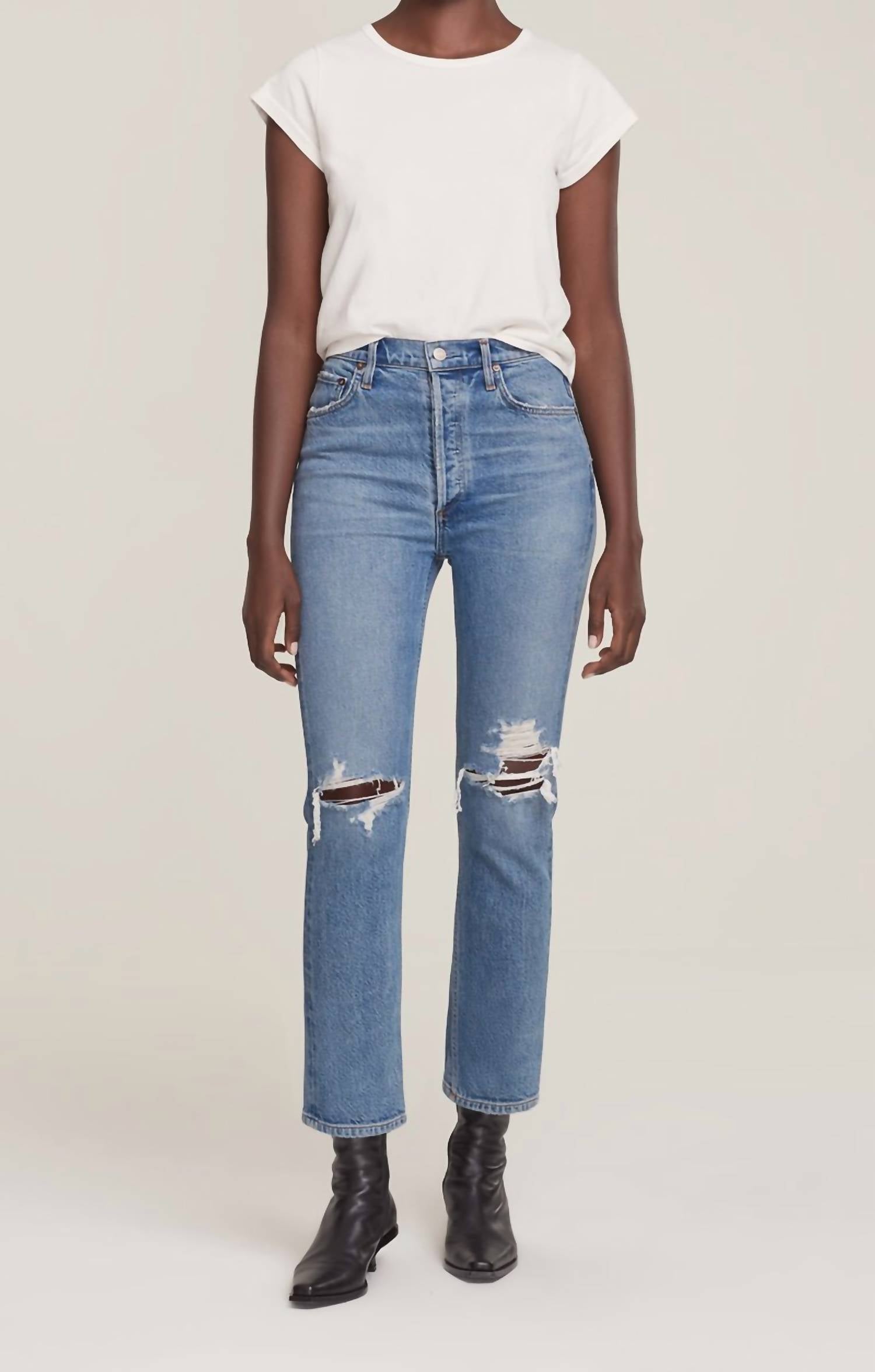 Agolde - RILEY HIGH RISE STRAIGHT CROP