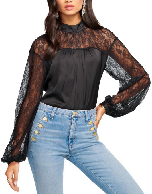 SORINDA LACE MOCK NECK TOP